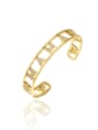 thumb Brass Cubic Zirconia Letter Vintage Cuff Bangle 0