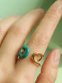 thumb Brass Enamel Geometric Vintage Stackable Ring 1