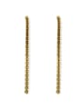 thumb Brass Cubic Zirconia Tassel Classic Threader Earring 3