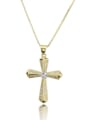 thumb Brass Cubic Zirconia Cross Dainty Regligious Necklace 0