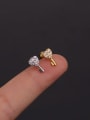 thumb Copper With Cubic Zirconia White Key Dainty Stud Earring 3