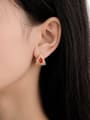thumb Brass Cubic Zirconia Triangle Luxury Stud Earring 1