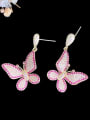 thumb Brass Cubic Zirconia Butterfly Trend Drop Earring 3
