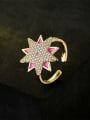 thumb Brass Cubic Zirconia Five-Pointed Star Vintage Band Ring 3