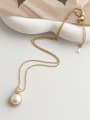 thumb Brass Freshwater Pearl Round Dainty Necklace 2