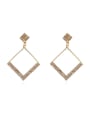 thumb Copper Cubic Zirconia Geometric Minimalist Drop Trend Korean Fashion Earring 0