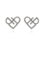 thumb Copper Cubic Zirconia Heart Minimalist Stud Trend Korean Fashion Earring 1