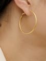 thumb Brass Round Minimalist Hoop Trend Korean Fashion Earring 1