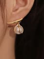 thumb Brass Imitation Pearl Geometric Vintage Stud Earring 1