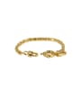 thumb Brass Round Artisan Snake bone chain Link Bracelet 2