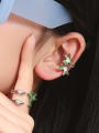 thumb Brass Enamel Flower Bohemia Stud Earring 1