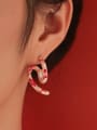 thumb Brass Enamel Irregular Minimalist Stud Earring 1
