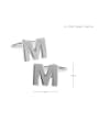 thumb Brass Smooth Letter M Trend Cuff Link 2