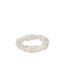 thumb Transparent Glass White Round Minimalist Band Ring 2