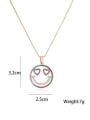 thumb Brass Cubic Zirconia  Trend Hollow Smiley Pendant Necklace 3