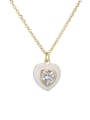 thumb Brass Rhinestone Enamel  Trend Heart Pendant Necklace 1