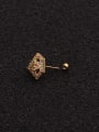 thumb Brass Cubic Zirconia Triangle Cute Stud Earring 2