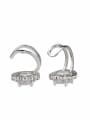 thumb Brass  Round Cubic Zirconia  Dainty Clip Earring 4