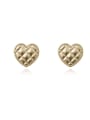 thumb Copper Smooth Heart Minimalist Stud Trend Korean Fashion Earring 0