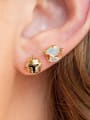 thumb Brass Cubic Zirconia Icon Cute Stud Earring 2