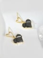 thumb Brass Cubic Zirconia Black Heart Dainty Stud Earring 1