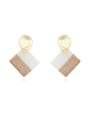 thumb Brass Wood Geometric Minimalist Earring 0