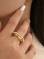 thumb Brass Imitation Pearl Geometric Vintage Stackable Ring 1