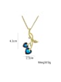 thumb Brass Cubic Zirconia Blue Heart Dainty Necklace 3