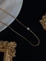 thumb Brass Imitation Pearl Vintage   Geometric Chain  Necklace 3
