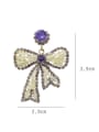 thumb Brass Cubic Zirconia Butterfly Luxury Cluster Earring 1