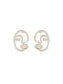 thumb Copper Simple People Insurance Abstract Stud Trend Korean Fashion Earring 0