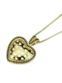 thumb Brass Hollow Heart  Vintage  Pendant Necklace 3