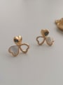 thumb Copper Shell Heart Minimalist Stud Trend Korean Fashion Earring 2