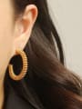 thumb Brass  Geometric Vintage  C shape Hoop Earring 2