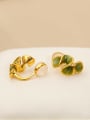 thumb Brass Enamel Flower Minimalist Stud Earring 2