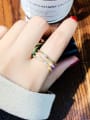thumb Alloy +Rhinestone White Geometric Trend Stackable Ring/Free Size Ring 1