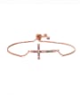 thumb Brass Cubic Zirconia Cross Vintage Adjustable Bracelet 3