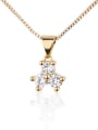 thumb Brass Cubic Zirconia Flower Dainty  Pendant Necklace and Earrings 3