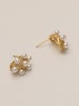 thumb Brass Cubic Zirconia Geometric Dainty Stud Trend Korean Fashion Earring 4