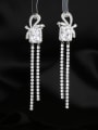 thumb Brass Cubic Zirconia Tassel Luxury Cluster Earring 3