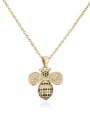 thumb Brass Cubic Zirconia Trend  Bee Pendant Necklace 4