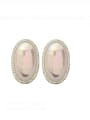 thumb Brass Imitation Pearl Geometric Minimalist Stud Earring 0