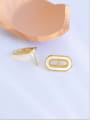 thumb Brass Shell Geometric Vintage Stud Earring 2
