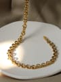thumb Brass Geometric Vintage  O word chain Necklace 0