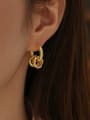 thumb Brass Cubic Zirconia Geometric Minimalist Single Earring(Single -Only One) 1