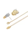 thumb Brass Hip Hop Zodiac Earring and Necklace Set 4