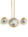 thumb Brass Vintage Round ball Earring and Necklace Set 3