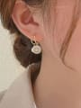 thumb Brass Cubic Zirconia Smiley Dainty Stud Earring 1