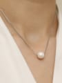 thumb Brass Imitation Pearl Locket Minimalist Trend Korean Fashion Necklace 2