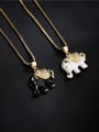thumb Brass Rhinestone Enamel Elephant Trend Necklace 1